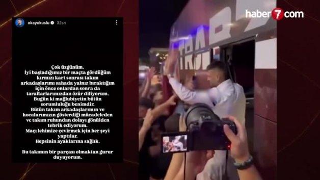 Trabzonspor’da Okay Yokuşlu’dan kırmızı kart sonrası özür!
