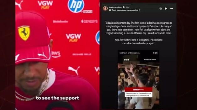 Lewis Hamilton’dan Filistin için anlamlı paylaşım